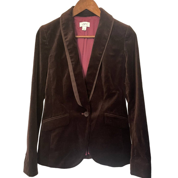 ANN TAYLOR LOFT Women's Velvet Blazer Size 4 - Picture 1 of 11